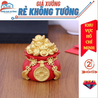  Hũ Đựng Muối Gạo Tài Lộc - Túi Thần Tài May Mắn Để Bàn Thờ Trang Trí Nhà Cửa - Chum Vàng Chiêu Thần Tài