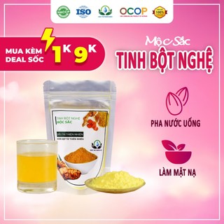 Tinh bột nghệ vàng nguyên chất Mộc Sắc 200g dùng để uống, làm mặt nạ đắp mặt đã được tách dầu nghệ