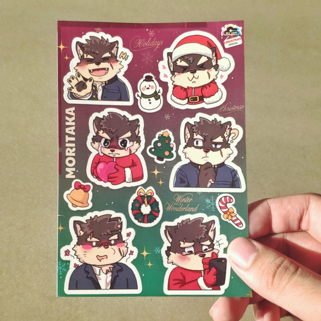 Sticker Furry MORITAKA - Christmas Special - A6 Decal chống nước 3