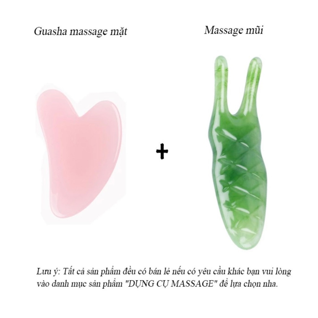 Combo Đá Guasha Massage Mặt + Cây Lăn Massage Mặt Giúp Trẻ Hóa Làn Da, Nâng Cơ Mặt Và Săn Chắc Da