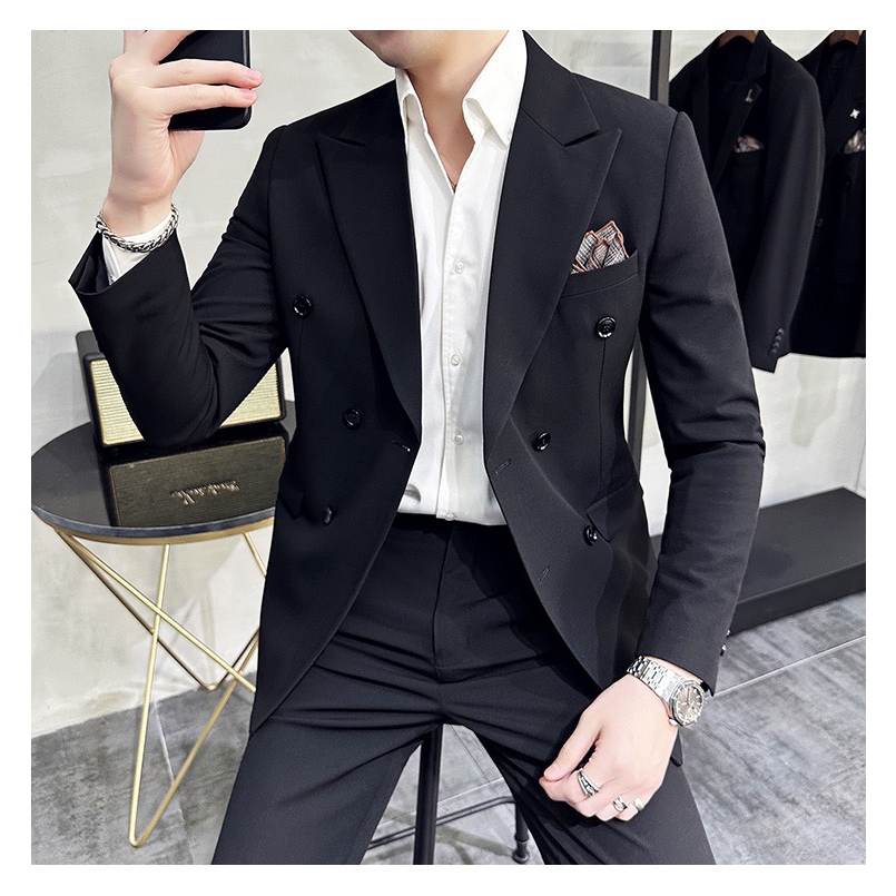 Áo vest nam công sở 6 cúc cao cấp dáng Hàn Quốc trẻ trung , chất vải chéo 81 dày xịn , bộ vest nam trung niên bigsize