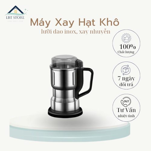 Máy Xay Hạt Khô 8 Lưỡi Dao Inox 304 Công Suất Lớn 300W, Máy Xay Ngũ Cốc, Xay Cafe, Nghiền Bột Cầm Tay