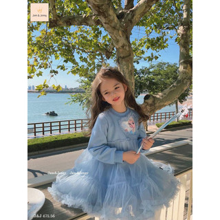 Váy Elsa xanh bồng bềnh