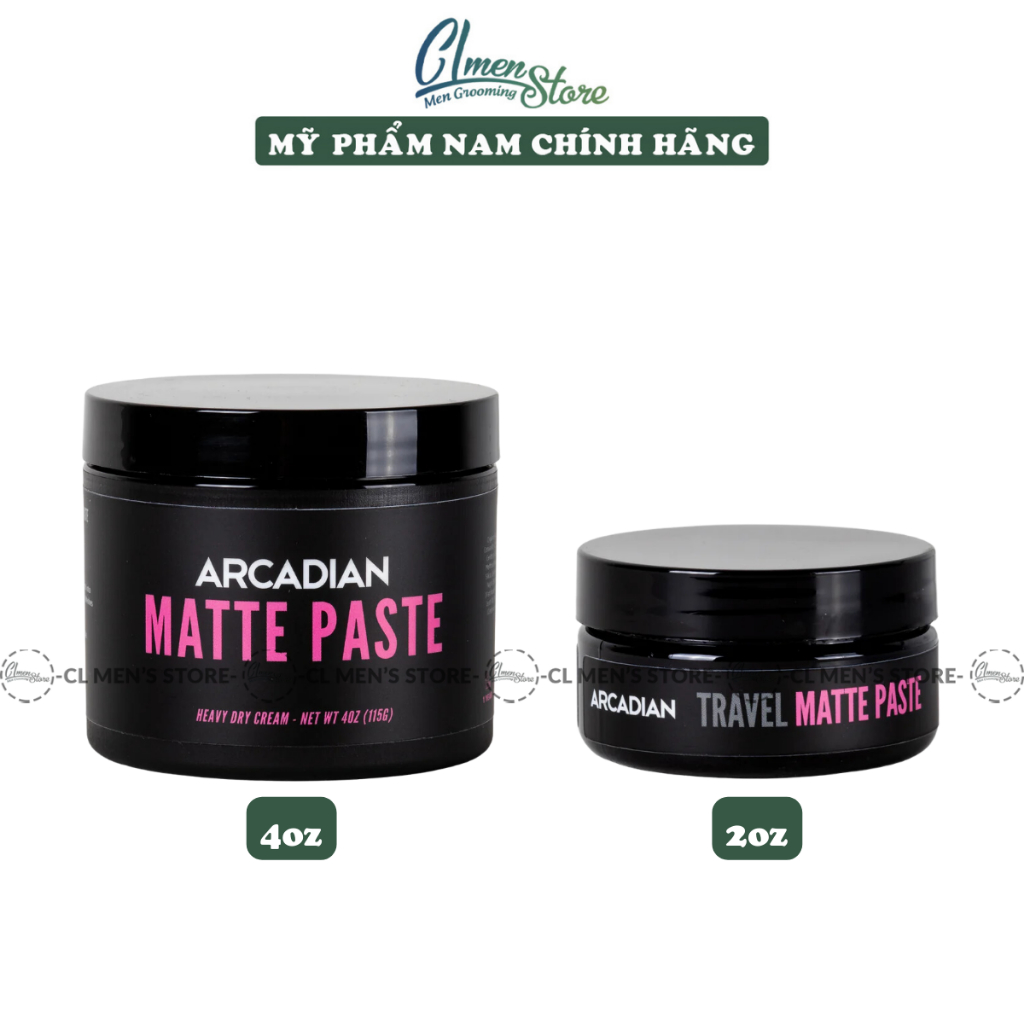 Sáp Vuốt Tóc Arcadian Matte Paste - 2oz & 4oz