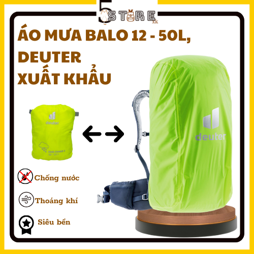 Áo mưa balo 12 - 50L, deuter, hàng xuất khẩu