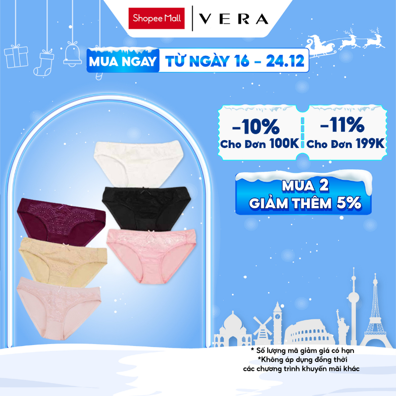 Combo 6 quần lót thun lạnh Misaki by VERA cao cấp co giãn, mềm mịn - 8109 [Giao màu ngẫu nhiên]