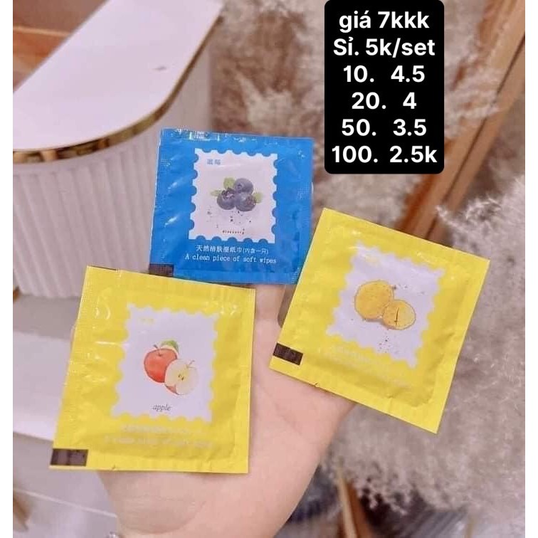 (Bán buôn-sỉ) Set 10 gói khăn ướt mini (set)