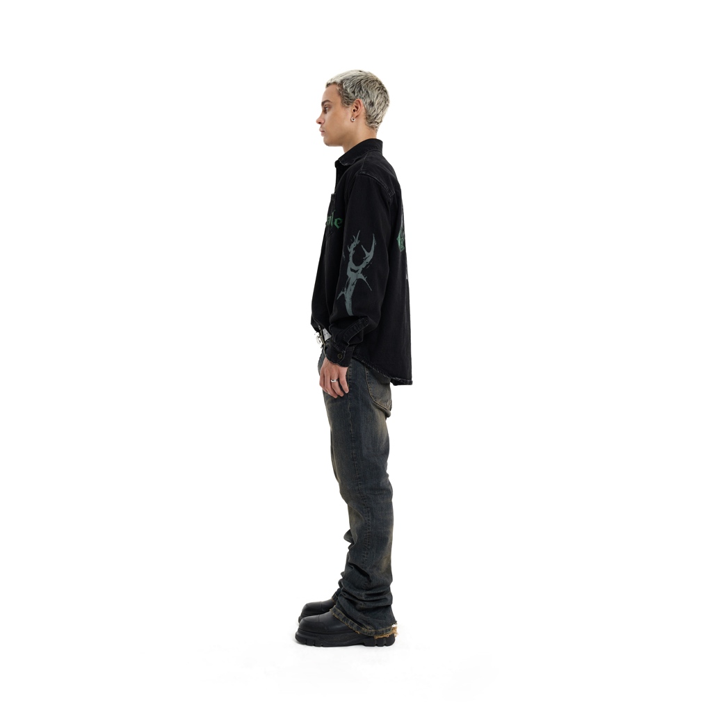 Áo Sơ Mi Jeans Tay Dài / GOTHIC SHIRTS BLACK / GAMBLE WORLDWIDE