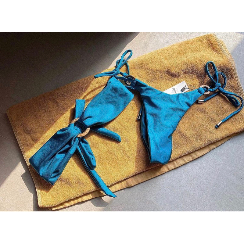 Bikini Tamia màu siêu hot hit, bandeau bikini xinh xắn màu xanh ngọc, Bikini xanh ngọc