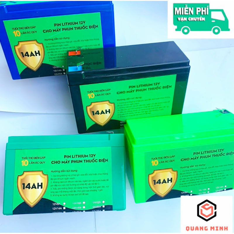 Ắc quy lithium 3Ah- 15Ah dùng cho máy bơm phun thuốc điện, loa kéo, thiết bị chiếu sáng