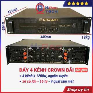 Cục Đẩy 4 Kênh Crown CSLx4 1200 Plus Hàng Bãi 4x1200W 56 Sò - 16 Tụ - Nguồn Xuyến, 1 Kênh Kéo Khỏe 2 Full 30-H2Pro Tech