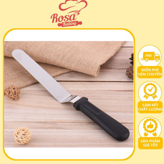 Dao chà láng cong cán nhựa đen - 8inch - Thép không gỉ