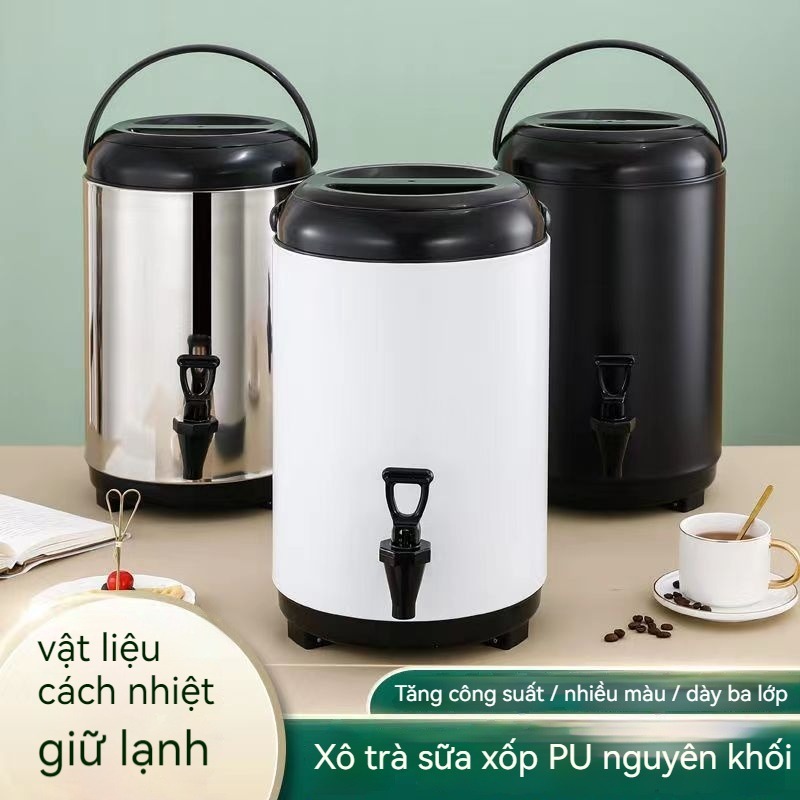 Bình giữ nhiệt ủ trà sữa inox 3 lớp giữ nóng lạnh, đựng nước chuyên dụng pha trà 6L, 8L, 10L, 12L