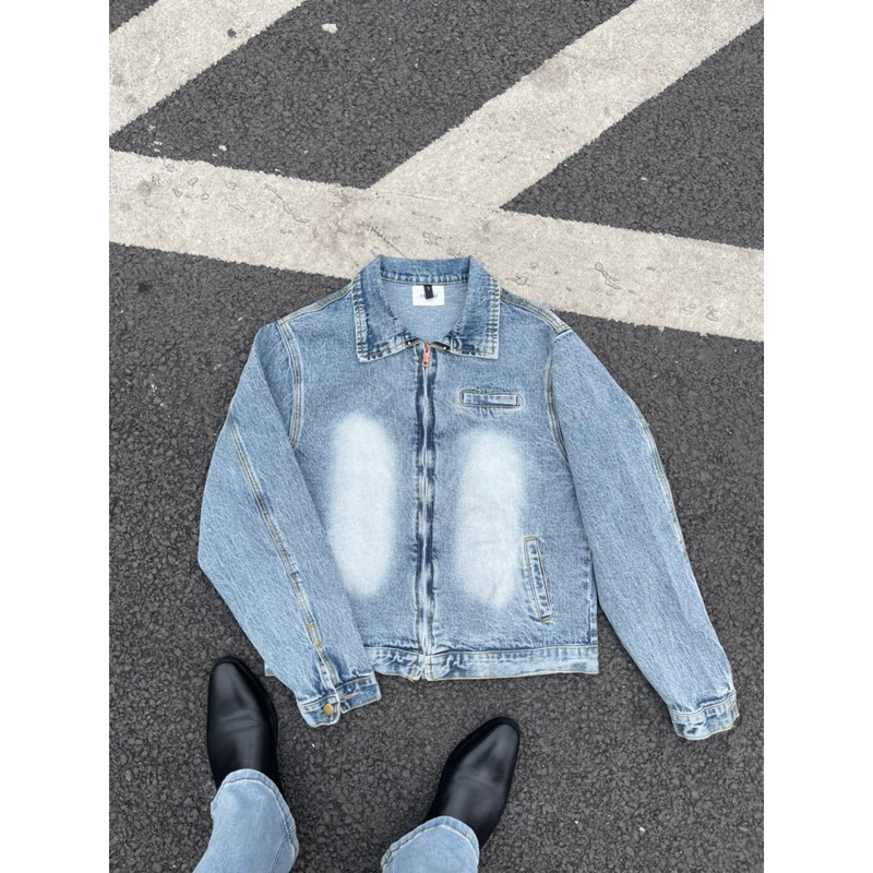 ÁO KHOÁC DENIM KHOÁ KÉO TENPO | Denim Jacket Zip Wash AK07