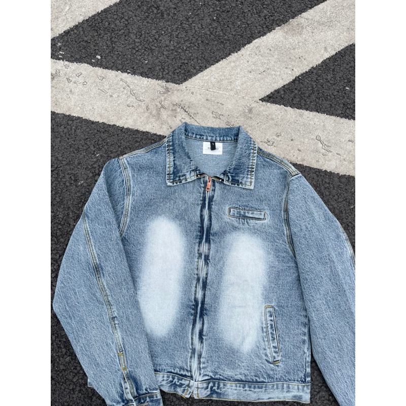 ÁO KHOÁC DENIM KHOÁ KÉO TENPO | Denim Jacket Zip Wash AK07