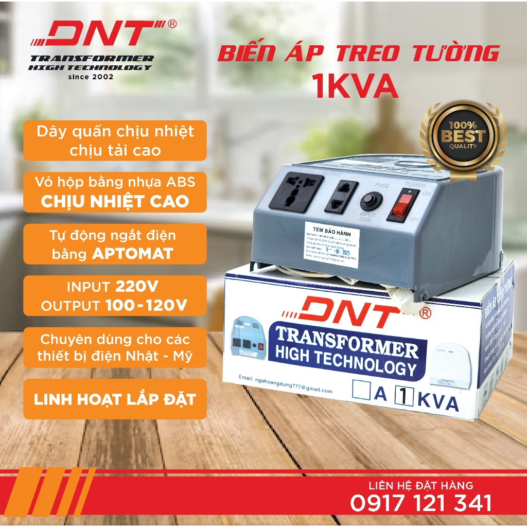 BIẾN ÁP,ĐỔI NGUỒN TREO TƯƠNG DNT 220V RA 100V 110V