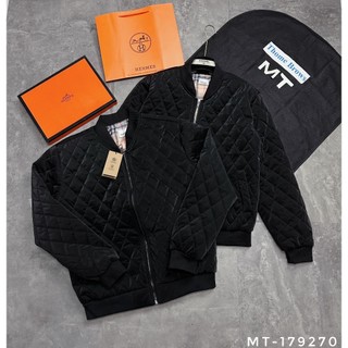 Áo khoác phao nam BBR nhung lì trần bông quả trám túi khoá zip tay thêu logo cao su cực chất hottend mùa đông 2023
