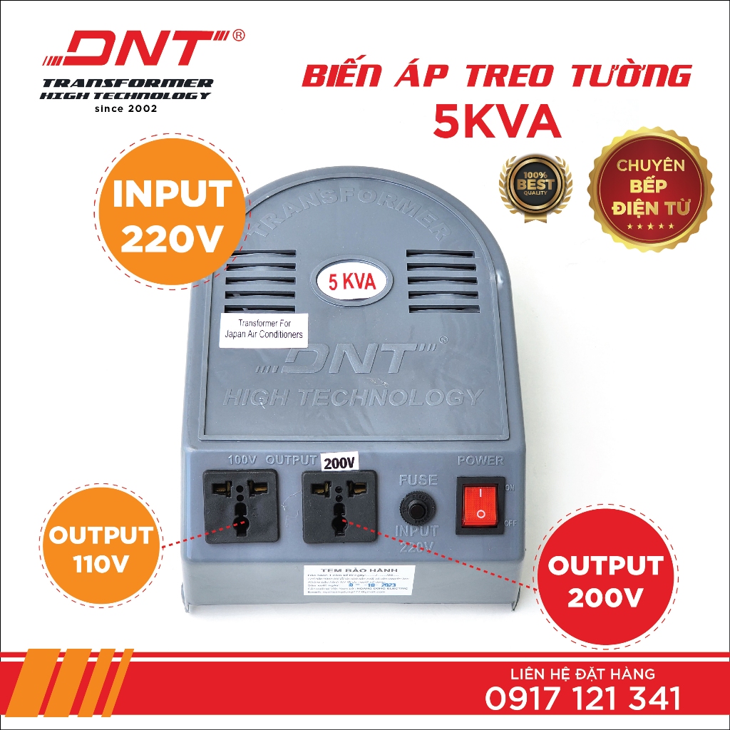 BIẾN ÁP,ĐỔI NGUỒN TREO TƯƠNG DNT 220V RA 100V 110V
