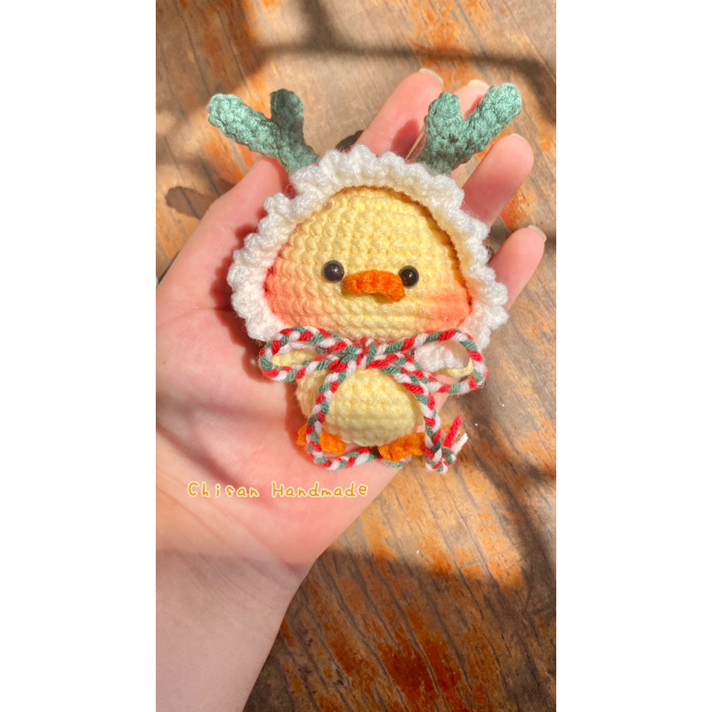 Móc khoá len VỊT MŨ ẾCH, MŨ TUẦN LỘC - Handmade