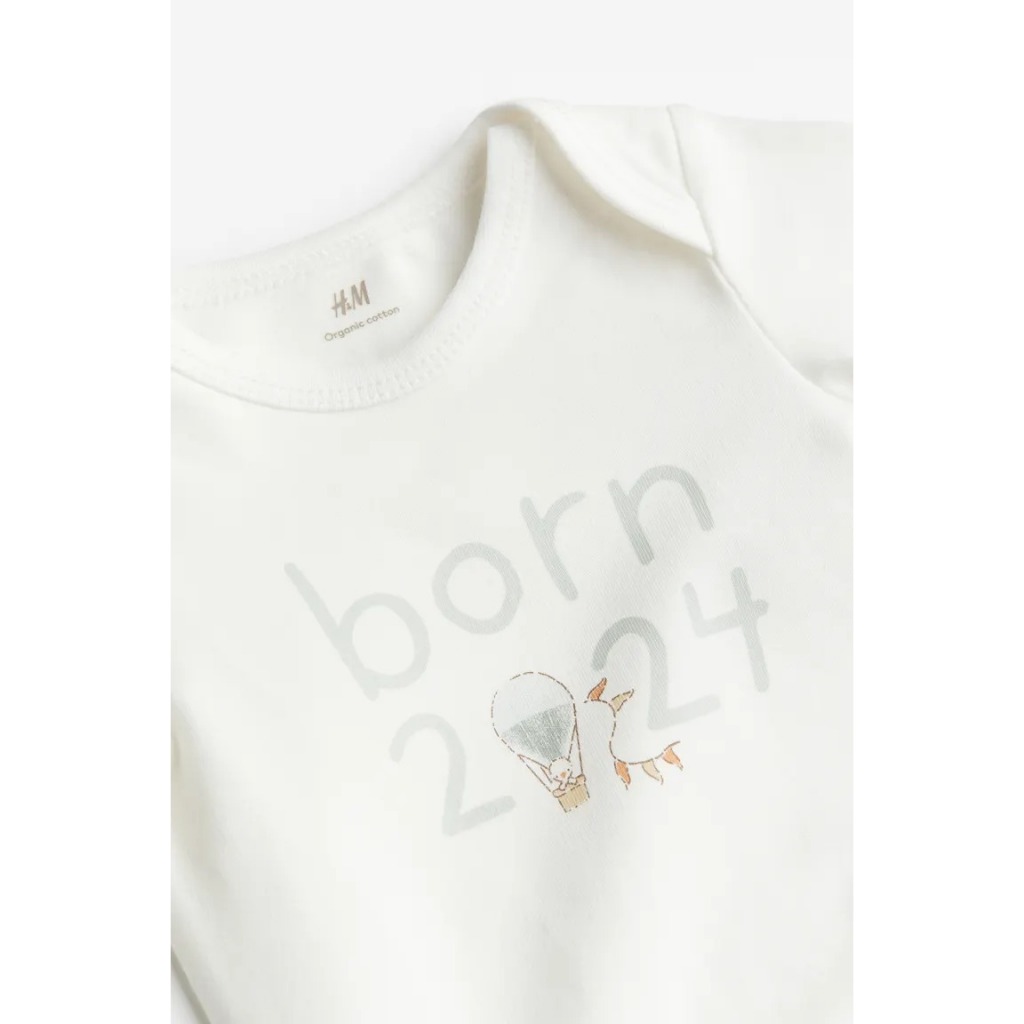Set 3 chi tiết sơ sinh Born 2023 Born 2024 HM H&M_hàng chính hãng authentic