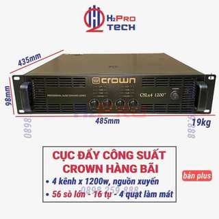 Đẩy 4 Kênh Công Suất Lớn Crown 4x1200W+ Hàng Bãi 56 Sò - 16 Tụ - Nguồn Xuyến To, 1 Kênh Kéo Được 2 Full 30 - H2Pro Tech