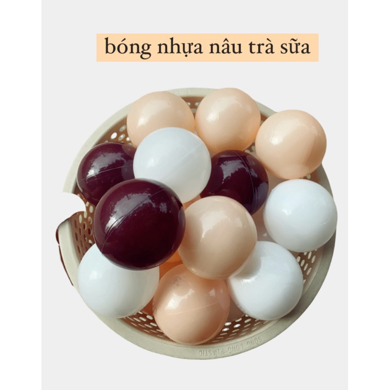 Bóng nhựa cho bé, Bóng nhựa nâu trà sữa siêu Hàn Quốc phi 7,5cm