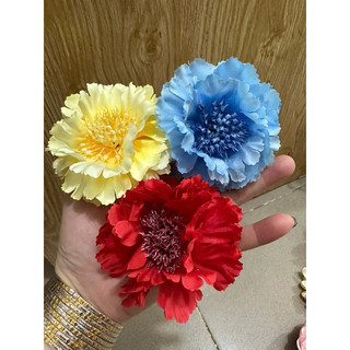 Đầu bông hoa cẩm chướng size nhỏ , hoa lụa, giỏ hộp quà tết -