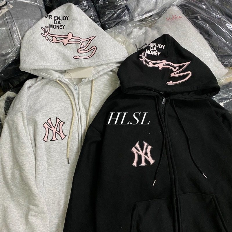 ÁO HOODIE ZIP NY chữ hồng siêu hót hít - nam nữ full size - kèm ảnh thật