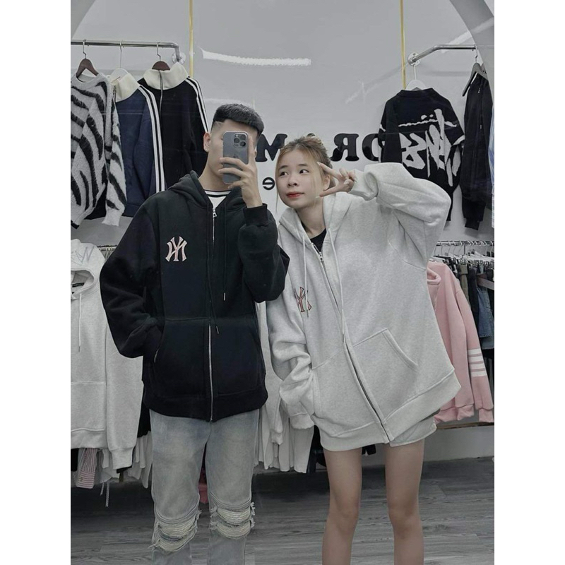ÁO HOODIE ZIP NY chữ hồng siêu hót hít - nam nữ full size - kèm ảnh thật
