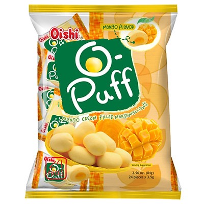 Kẹo bông gòn Marshmallow Oishi xốp vị xoài / socola có nhân gói 84g
