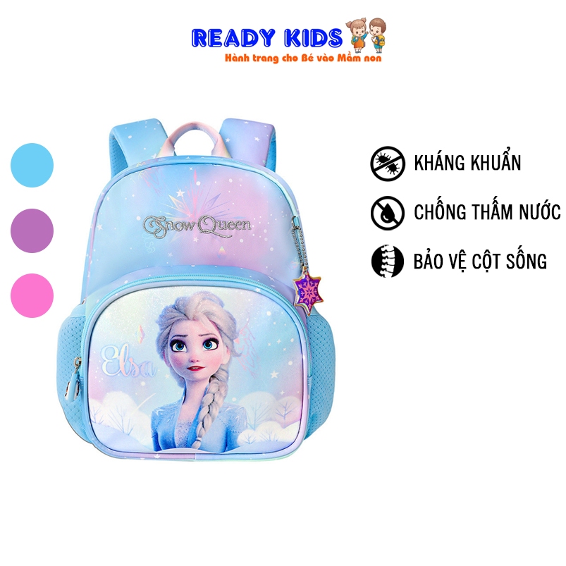 Balo cho Bé Gái mầm non mẫu giáo DISNEY họa tiết Công Chúa Elsa. Balo kháng khuẩn, chống thấm nước cho Bé từ 2-5 tuổi
