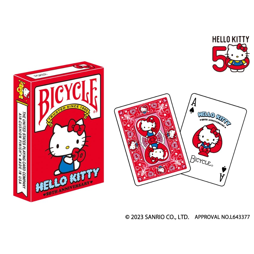 Bài tây Poker Bicycle Sanrio Hello Kitty 50th Anniversary Playing Cards