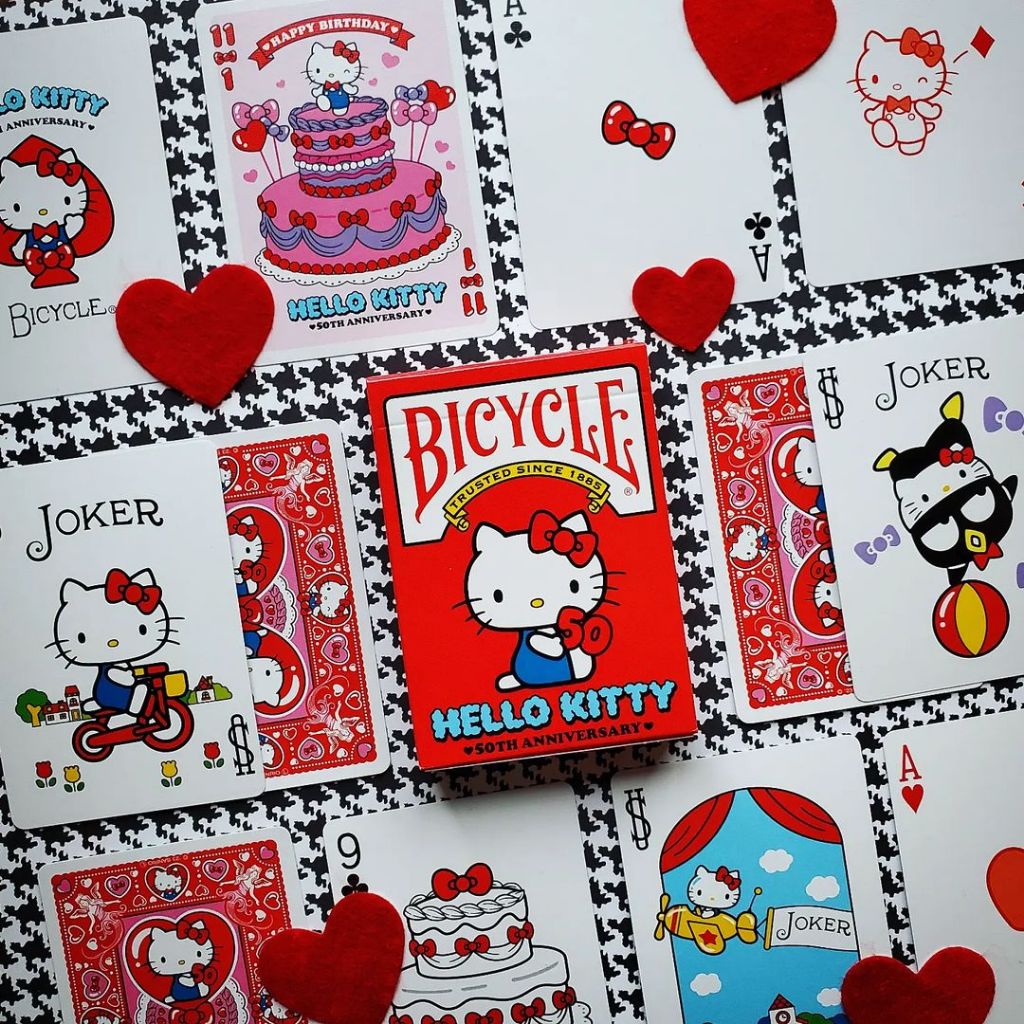 Bài tây Poker Bicycle Sanrio Hello Kitty 50th Anniversary Playing Cards