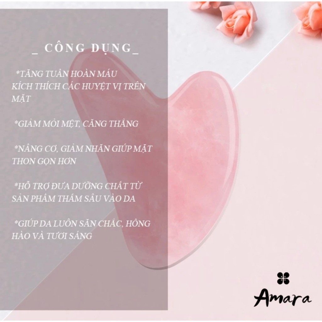 Đá Guasha Massage Mặt Tự Nhiên - Đá Thạch Anh Tự Nhiên Massage Mặt Giúp Nâng Cơ Và Săn Chắc Da