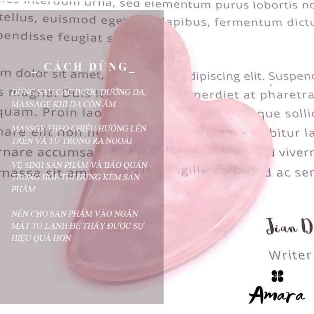 Đá Guasha Massage Mặt Tự Nhiên - Đá Thạch Anh Tự Nhiên Massage Mặt Giúp Nâng Cơ Và Săn Chắc Da