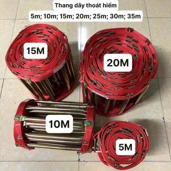 Thang dây thoát hiểm có móc, phòng cháy, chữa cháy độ dài 5m, 10m,15m,20m