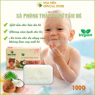 Xà phòng thảo dược tắm cho Bé Hoa Nén 100g_Hoàn toàn từ thảo dược thiên nhiên