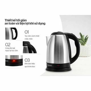 Ấm siêu tốc inox sunhouse,happy time 1,8l