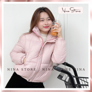 Áo phao béo nữ dáng lửng áo khoác ngoài nữ mùa đông dáng ngắn phong cách hàn quốc dày dặn loại 2 cúc Nina Store