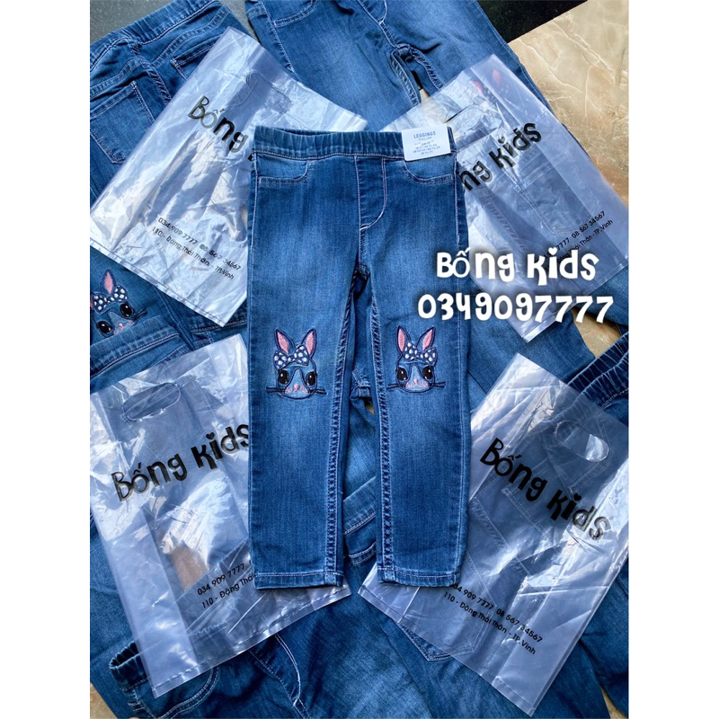 Quần Tregging Bé Gái Hoạ Tiết Denim HaM