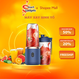 Máy Xay Sinh Tố Juicing Cup 300ML Cầm Tay 6 Lưỡi 2 Cối Sử Dụng Pin Sạc Cổng USB Siêu Tiện Lợi _ MX4