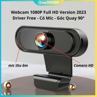 Webcam máy tính full HD 1080p có mic hình ảnh sắc nét dùng cho học online làm việc văn phòng phù hợp với PC laptop