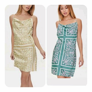 (Size S-M) Đầm satin xuất dư, F21