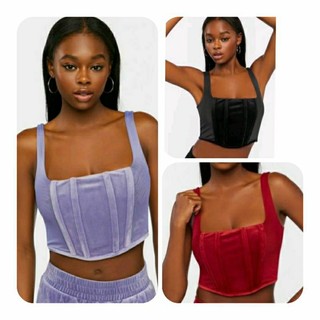 Áo croptop nhung mịn xuất dư, F21