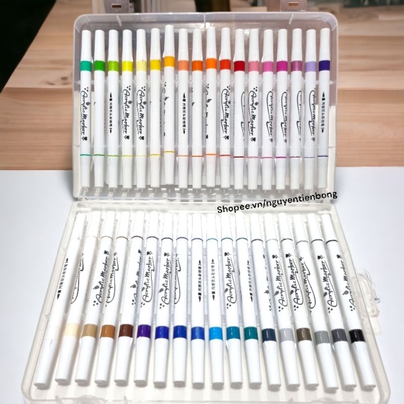 Bộ bút màu Acrylic Marker 12/24/36/48 Màu/Bút sơn Acrylic Marker 12/24/36/48