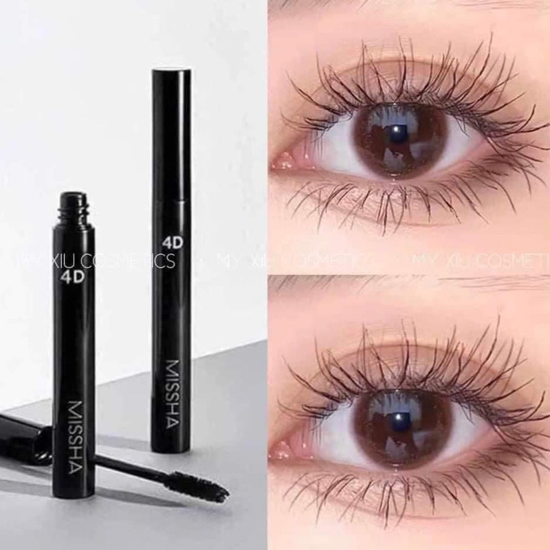 Mascara chuốt mi Missha 4D làm dày mi không lem chống trôi hiệu quả