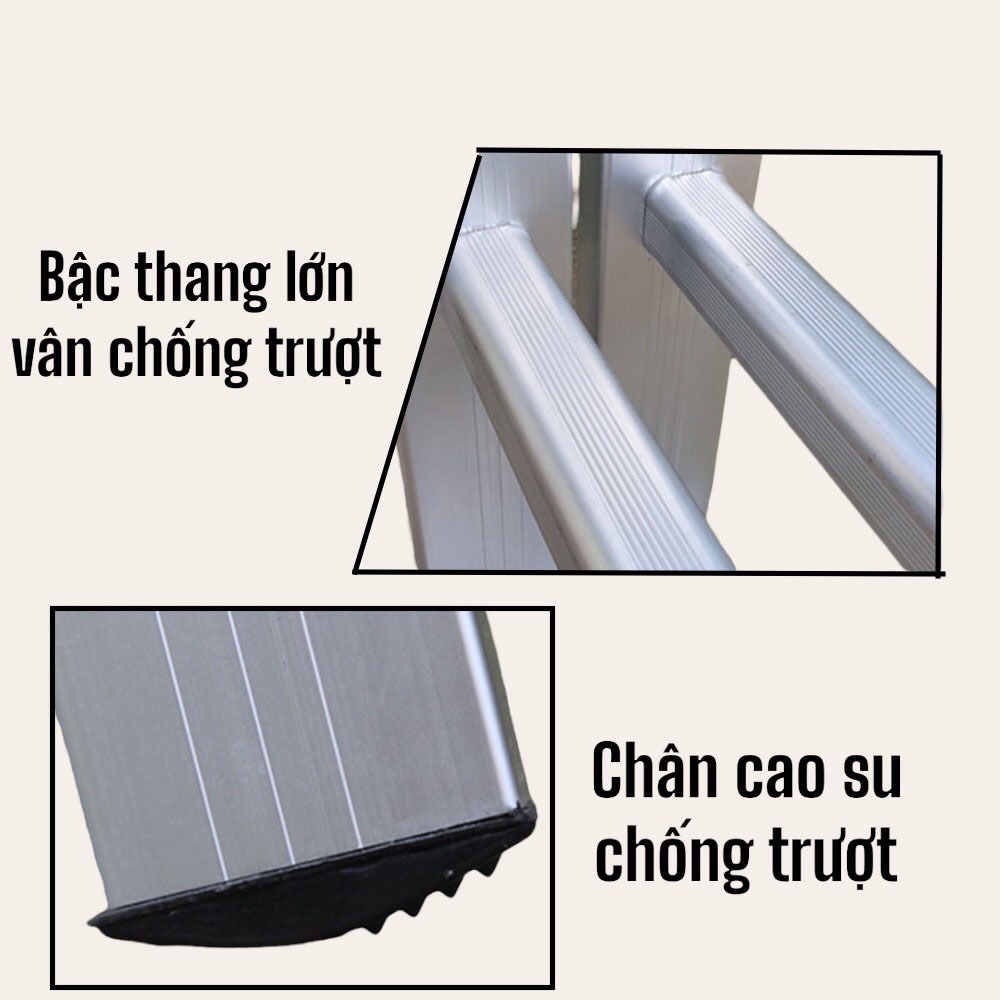 Thang Nhôm Gấp 4 Đoạn Chữ A HUDI Nhập Khẩu Cao Cấp