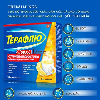 Theraflu Nga Trà giúp giảm cảm cúm, đau cổ họng, giảm đau đầu và nhức mỏi cơ thể