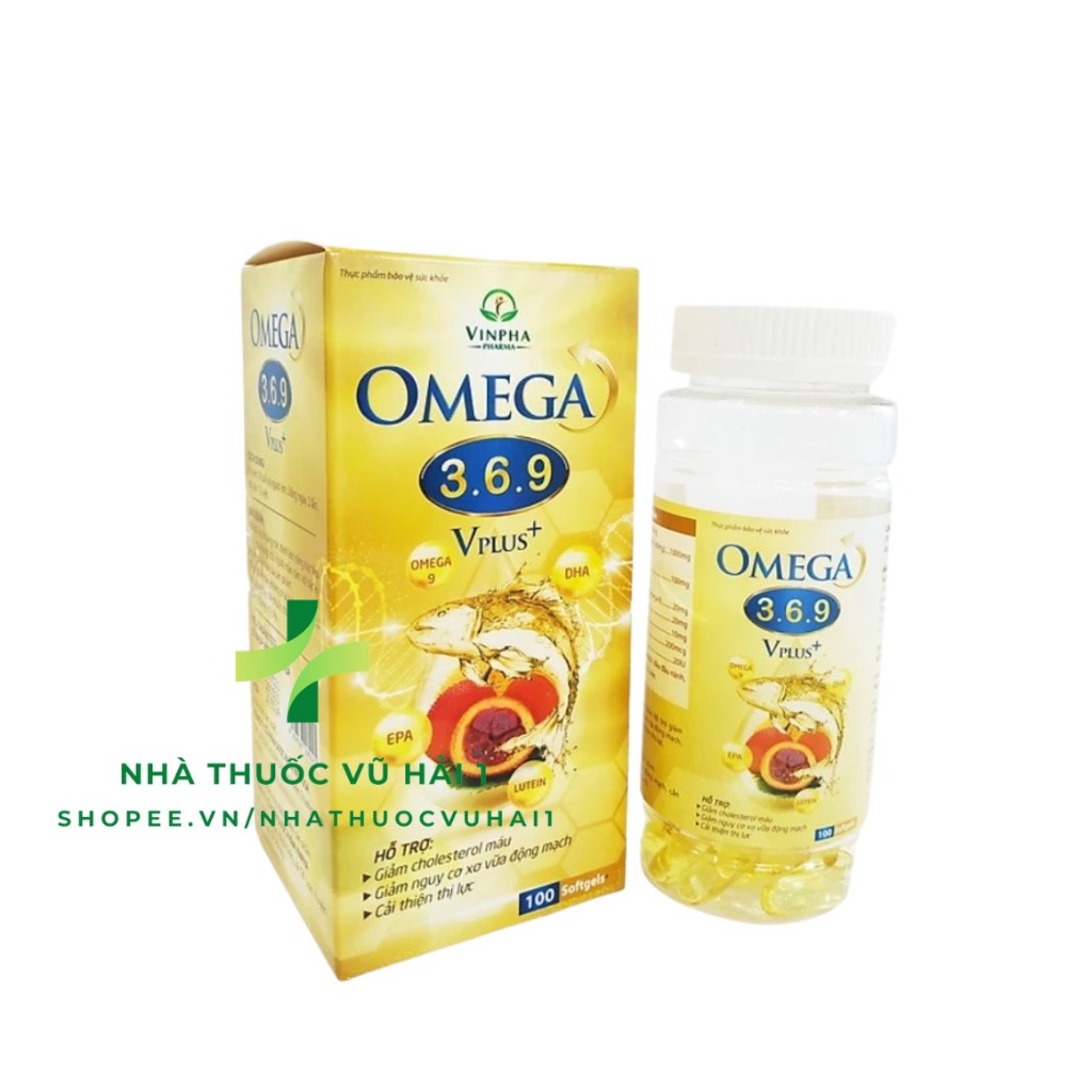 Viên sáng mắt OMEGA 3,6,9 Vplus + Lutein Oil - Omega 3 6 9 dầu gấc tinh dầu hoa anh thảo giúp bổ mắt ,bổ não H100 viên