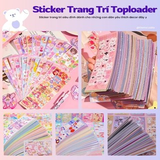 Set 5 10 20 tấm Sticker lấp lánh trang trí sổ tay, Toploader
